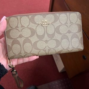 Coach long zip around wallet